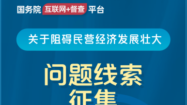 啊哈慢点不要h视频国务院“互联网+督查”平台公开征集阻碍民营经济发展壮大问题线索